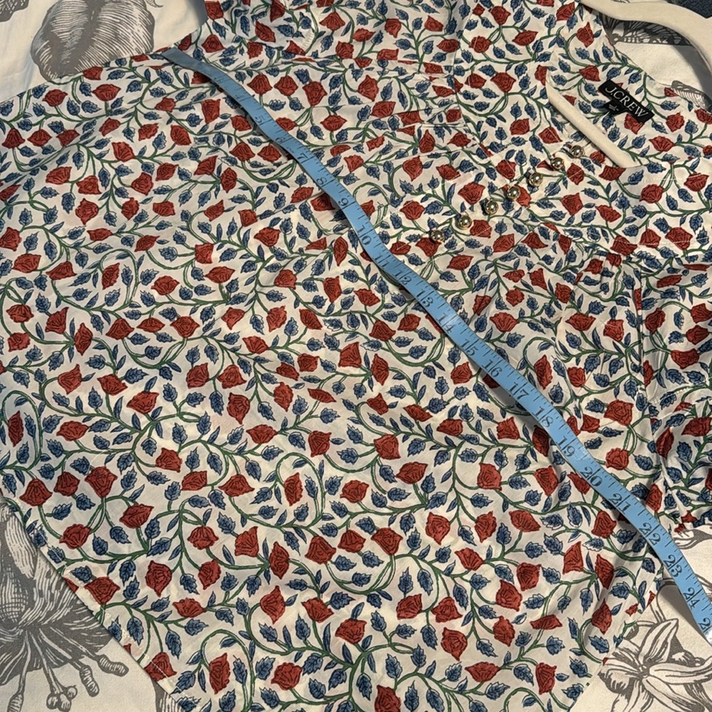 J.Crew Shirred popover top in rosewood floral CI523 - Picture 5 of 10